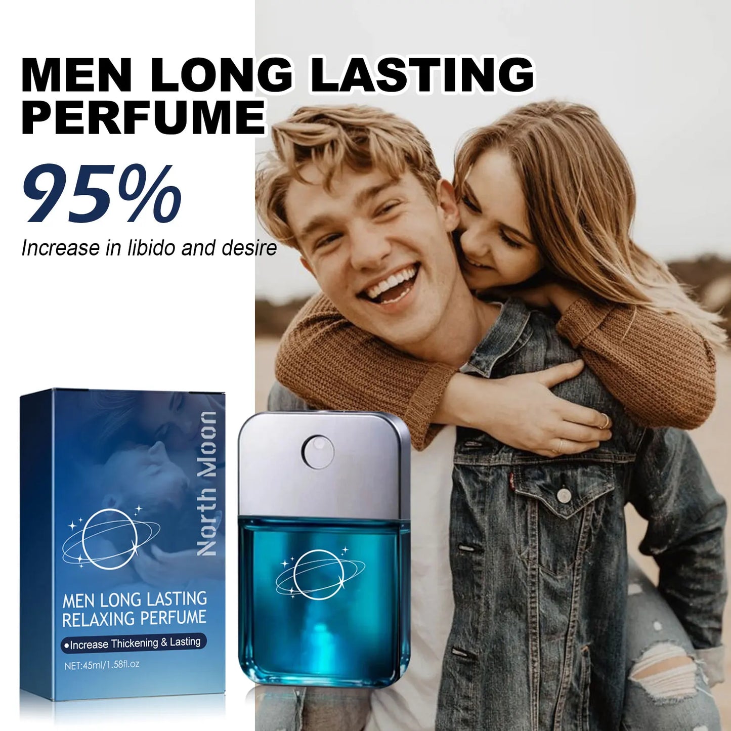 North Moon Attraction For Men Irresistible Fragrance To Women 1.7oz Enhance One'S Charm 45ml Easy to Carry