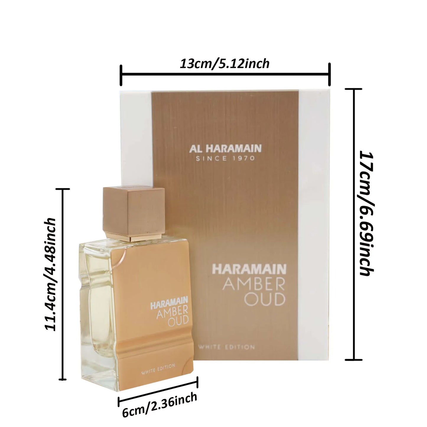 Al Haramain Amber Oud White Edition Eau de Parfum Toilette Spray For Men And Women Long-lasting Fragrance 2.0 OZ Best Gift