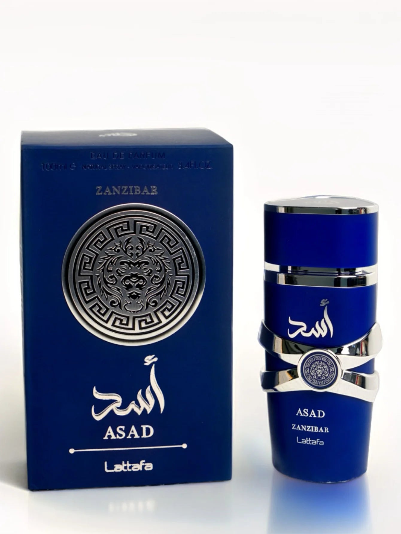 Lattafa Asad Zanzibar Blue Edition For Men Eau de Parfum Spray 3.4 Ounce Spicy Fragrance Warm Note Of Premium Luxury Fragrance