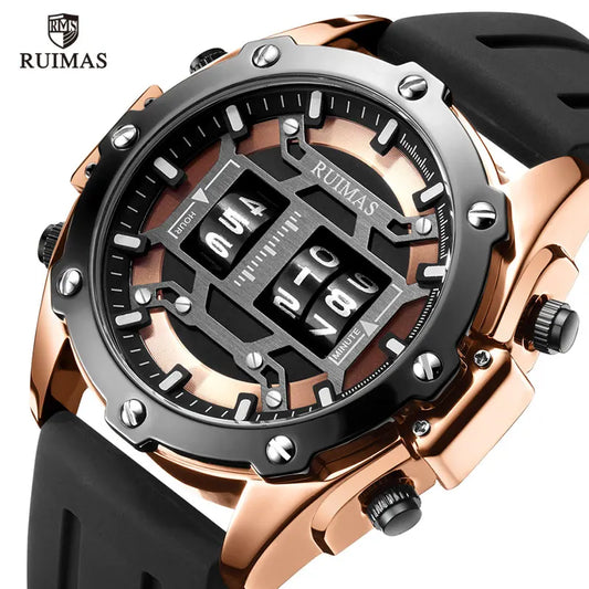 RUIMAS Luxury Roller Digital Quartz Watches Men Waterproof Wristwatch Top Brand Military Sports Watch Man Relogios Masculino 553