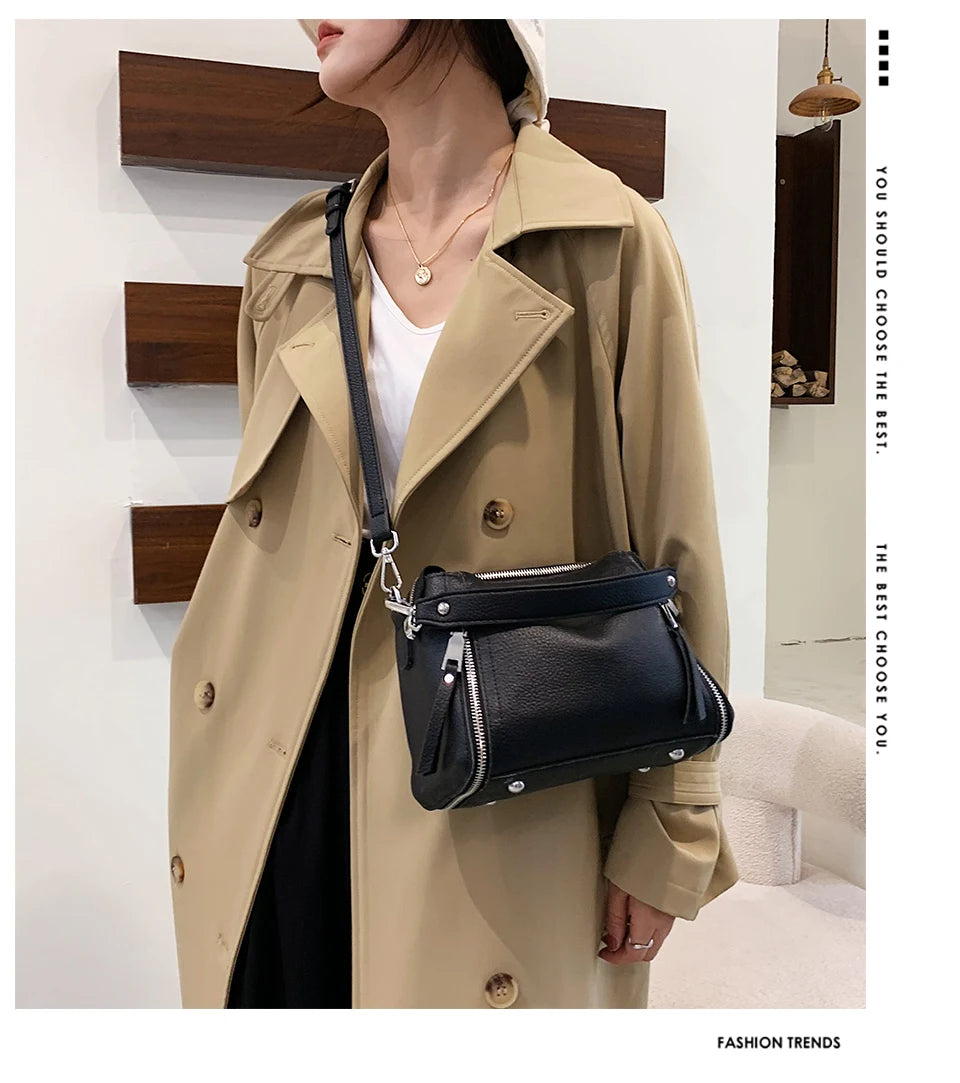 100% Genuine Leather Women Handbags Cowhide Women Shoulder bag Fashion Luxury Ladies Messenger Bags High Quality Female Tote bag