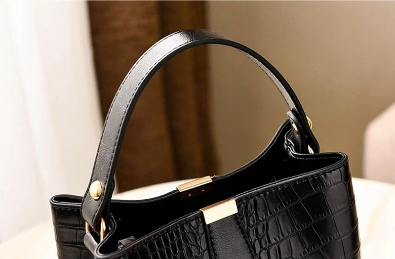 Yogodlns Retro Alligator Bucket Bags Women Crocodile Handbag Large Capacity Crossbody Bag New Shoulder Messenger Bag Phone Purse