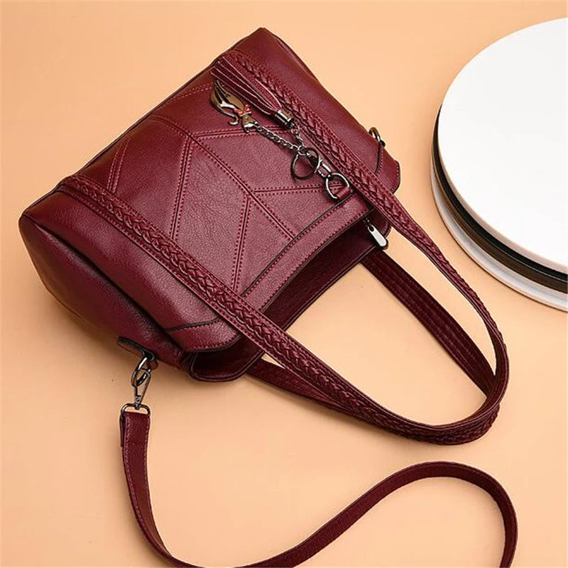 Yogodlns Luxury Pendant Handbags Women Bags PU Leather Brands Crossbody Bag Large Capacity Shoulder Bag Lady Brands Handle Bag