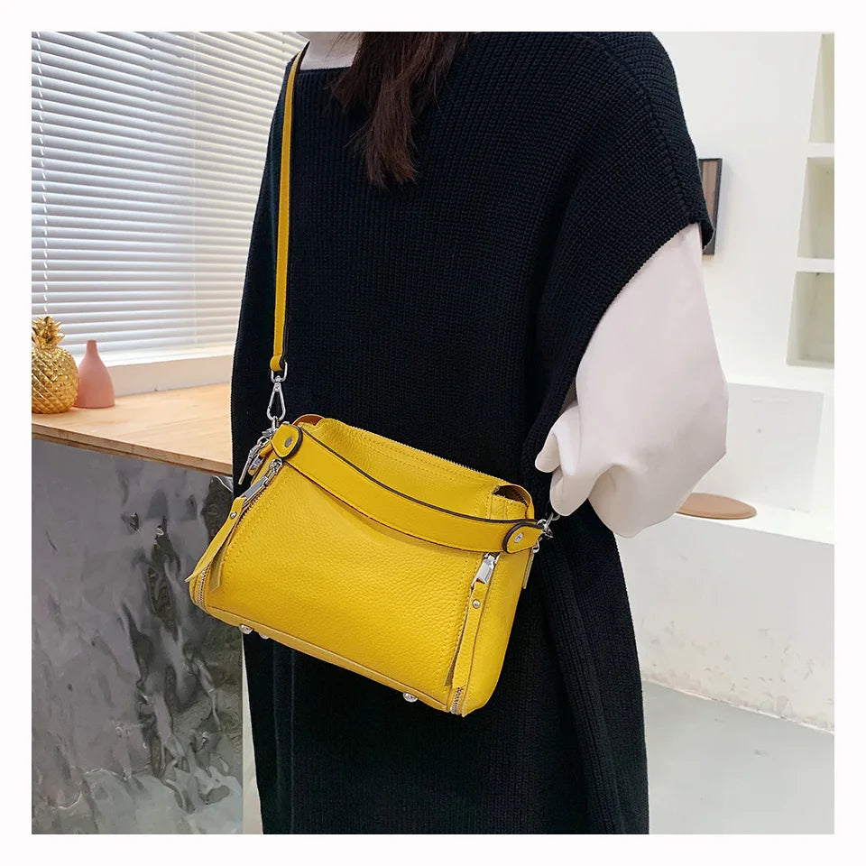 100% Genuine Leather Women Handbags Cowhide Women Shoulder bag Fashion Luxury Ladies Messenger Bags High Quality Female Tote bag