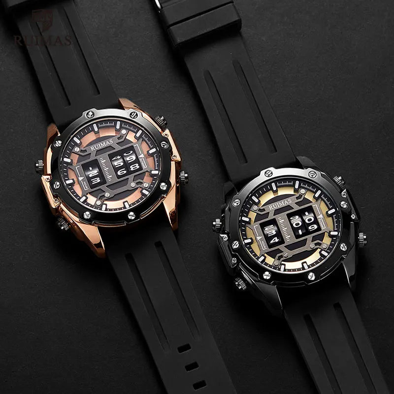 RUIMAS Luxury Roller Digital Quartz Watches Men Waterproof Wristwatch Top Brand Military Sports Watch Man Relogios Masculino 553