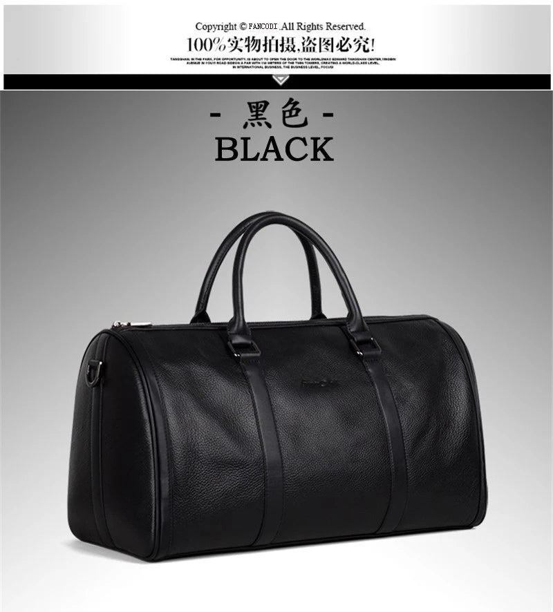 MUNUKI Vintage Crazy Horse Genuine Leather Travel bag  Large Luggage bag men Leather duffle bag Large Weekend Bag Tote Big