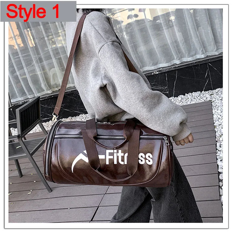 Sport Gym Bag for Women Men Shoulder Bags With Shoes Storage Pocket Fitness Training Waterproof Leather Travel Bag Handbag Daily