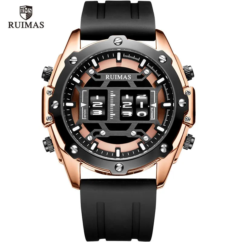 RUIMAS Luxury Roller Digital Quartz Watches Men Waterproof Wristwatch Top Brand Military Sports Watch Man Relogios Masculino 553