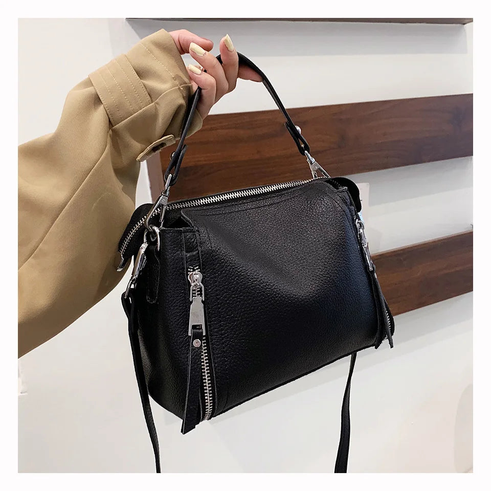 100% Genuine Leather Women Handbags Cowhide Women Shoulder bag Fashion Luxury Ladies Messenger Bags High Quality Female Tote bag