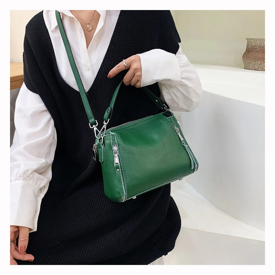 100% Genuine Leather Women Handbags Cowhide Women Shoulder bag Fashion Luxury Ladies Messenger Bags High Quality Female Tote bag