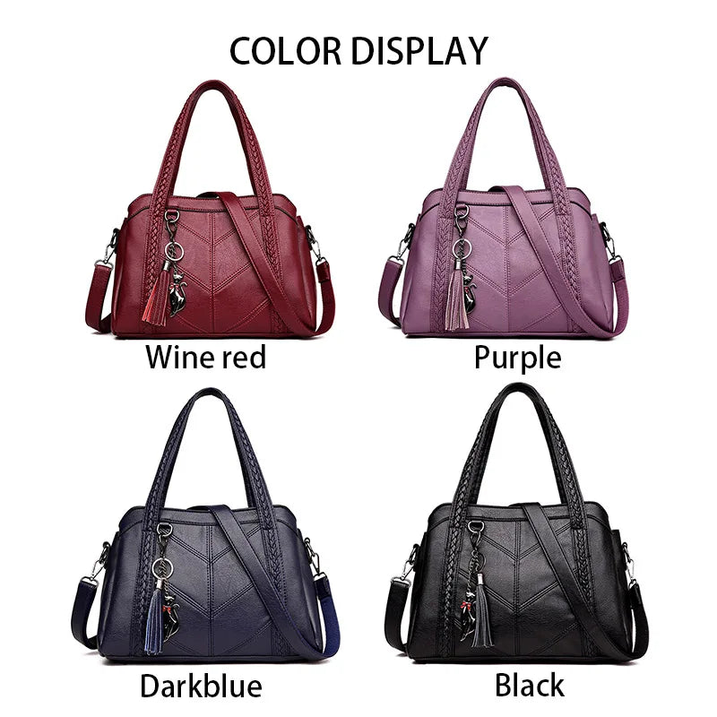 Yogodlns Luxury Pendant Handbags Women Bags PU Leather Brands Crossbody Bag Large Capacity Shoulder Bag Lady Brands Handle Bag