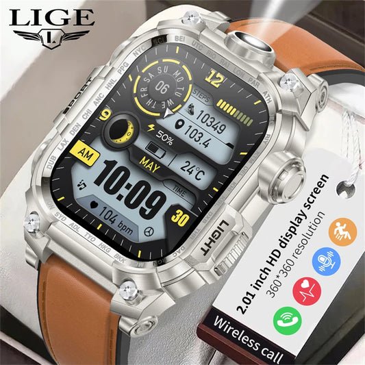 LIGE Smart Watch for Men Military Sports 3ATM Waterproof Watch Smart Heart Rate Monitor Electronic Watches Mens Smartwatch reloj