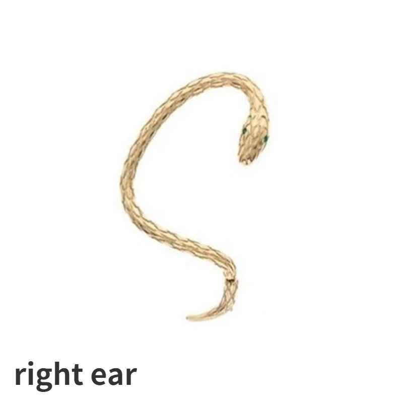 Vintage Snake Wrap Ear Hook Stainless Steel Earrings for Women Gothic Accessories Clip on Earrings Women's Trend Earrings 2022