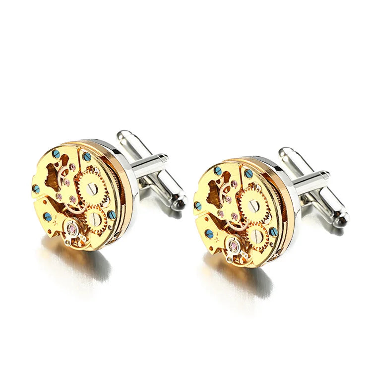 Brand Designer Watch Movement Cufflinks For Mens Business Wedding Shirt Cuff Links Gear Mechanism Functional Cufflink Jewelry