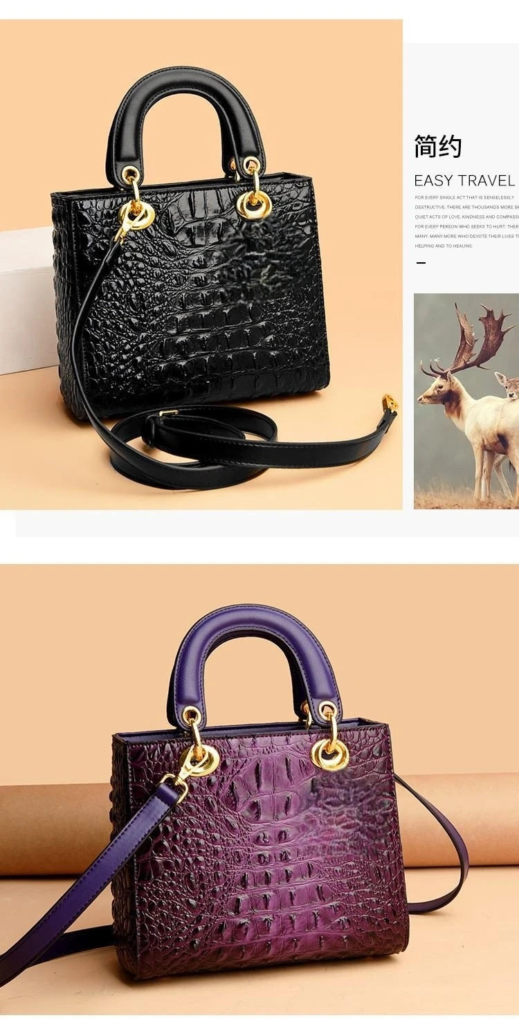 High Quality Luxury Brand Designer Leather Handbags Shoulder Bag For Women Hand Bag Crocodile Totes Purses Ladies Messenger Bags