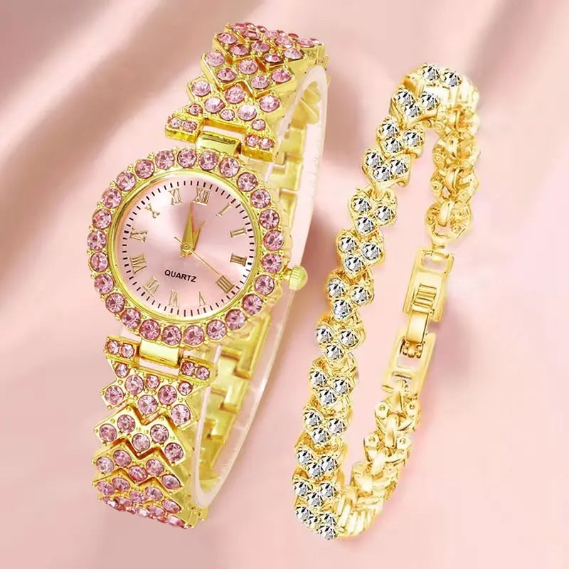 Women Butterfly Dial Watch Brand Design Female Clock Women Steel Bracelet Watch Quartz Luxury Fashion Set With Diamonds