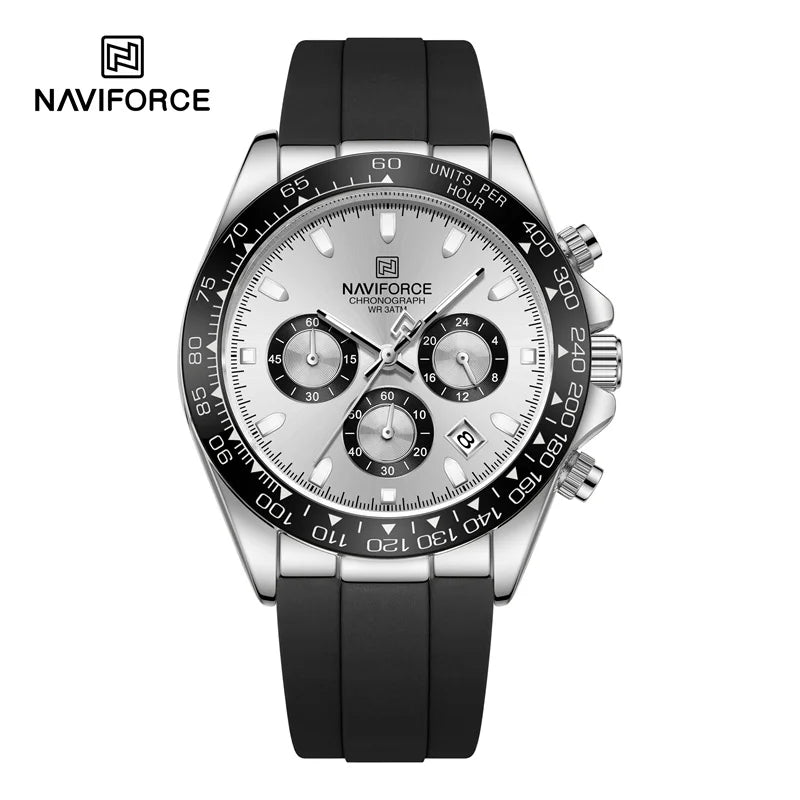 NAVIFORCE Luxury Men's Watch Waterproof Sports Quartz Clock Silicone Strap Chronograph Luminous Wristwatches Relogio Masculino