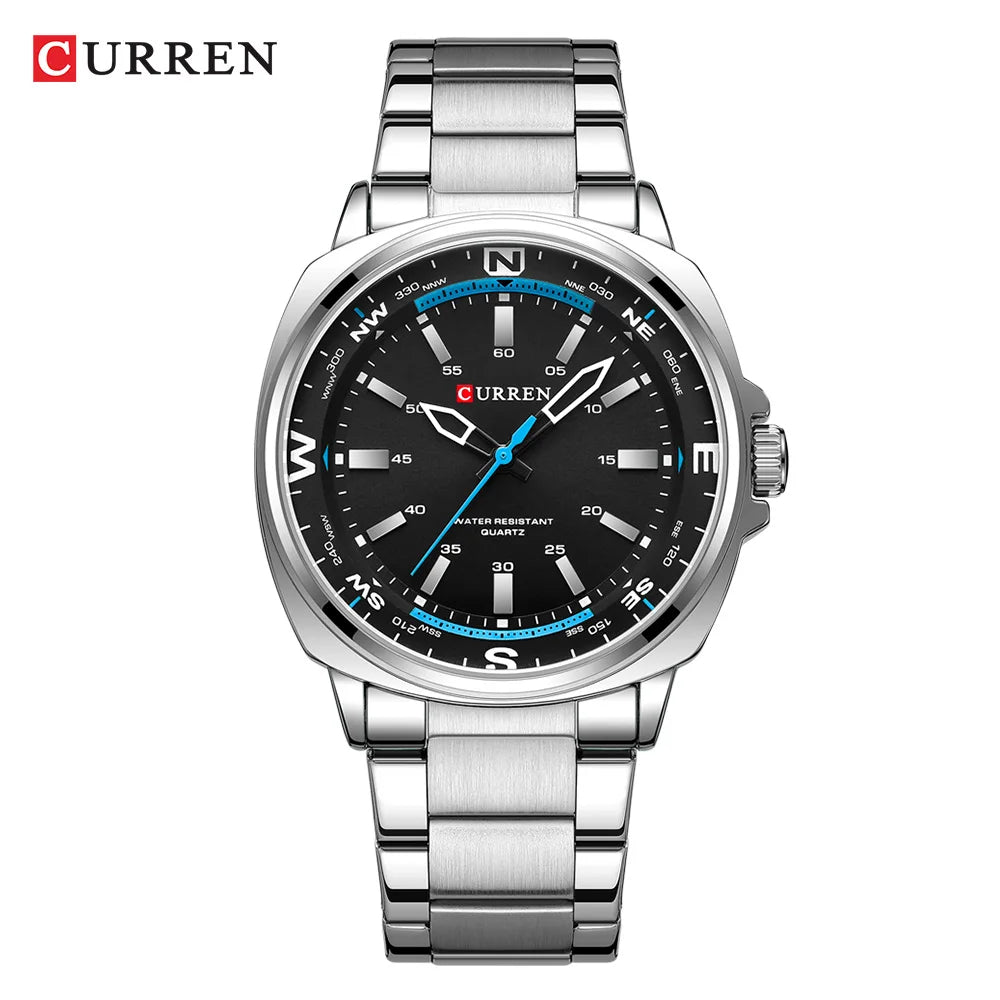 CURREN Brand Quartz Watch For Men Waterproof Sport Military Watches Mens Business Stainless Steel Wristwatch Male Clock