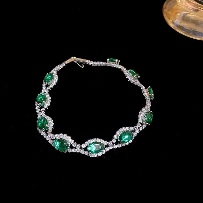 Rhinestone Round Clasp Bracelet for Women Personality Colorful Bracelets Temperament Light Luxury Posh Accessories Wholesale