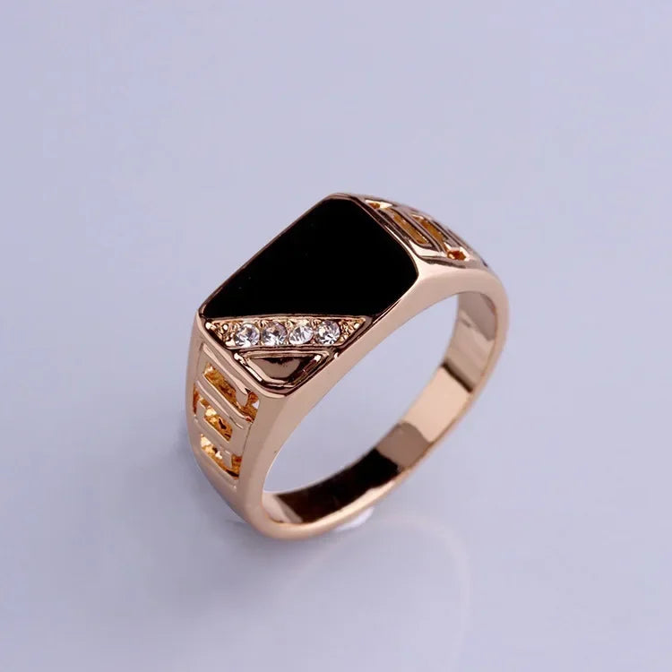 Signet Square Finger Rings for Men Punk Style Collection Gold Color Width Biker Ring Party Wedding Jewelry Wholesale