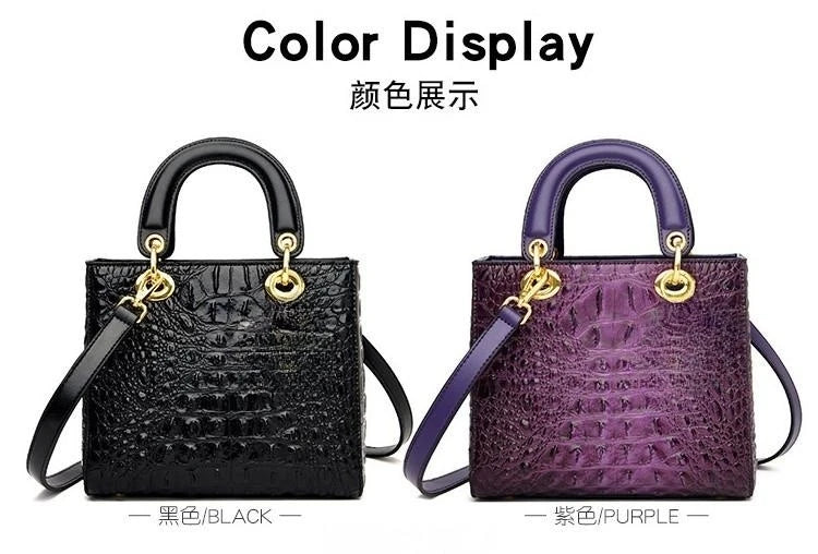 High Quality Luxury Brand Designer Leather Handbags Shoulder Bag For Women Hand Bag Crocodile Totes Purses Ladies Messenger Bags