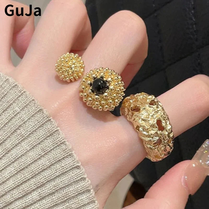 Fashion Jewelry Luxury Temperament Metal Open Rings For Women Girl Wedding Gifts Popular Design Accessories Dropshipping