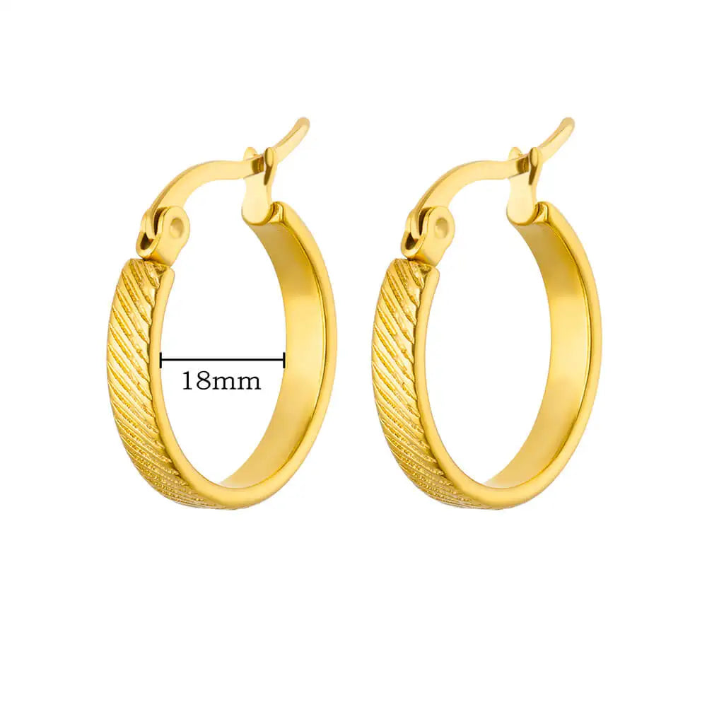 Stainless Steel Earrings set For Women Vintage Non-fading Round Thick Hoops Piercing 2024 trending Earrings Jewelry