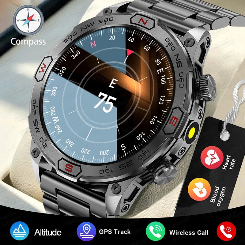 2024New Outdoor Smart Watch 1.43" Screen 1ATM Waterproof Watches Bluetooth Call Smartwatch GPS Motion Trajectory For Android IOS