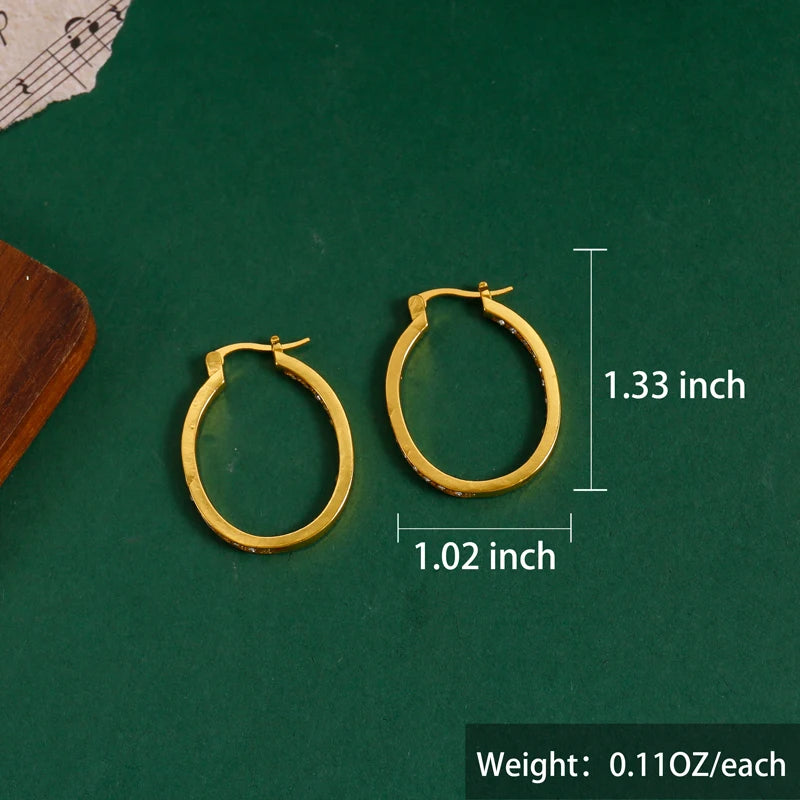 1 Pair Of Simple Large Hoop Earrings With Fashion Temperament, Female Personality Street Match, Banquet Holiday Wear