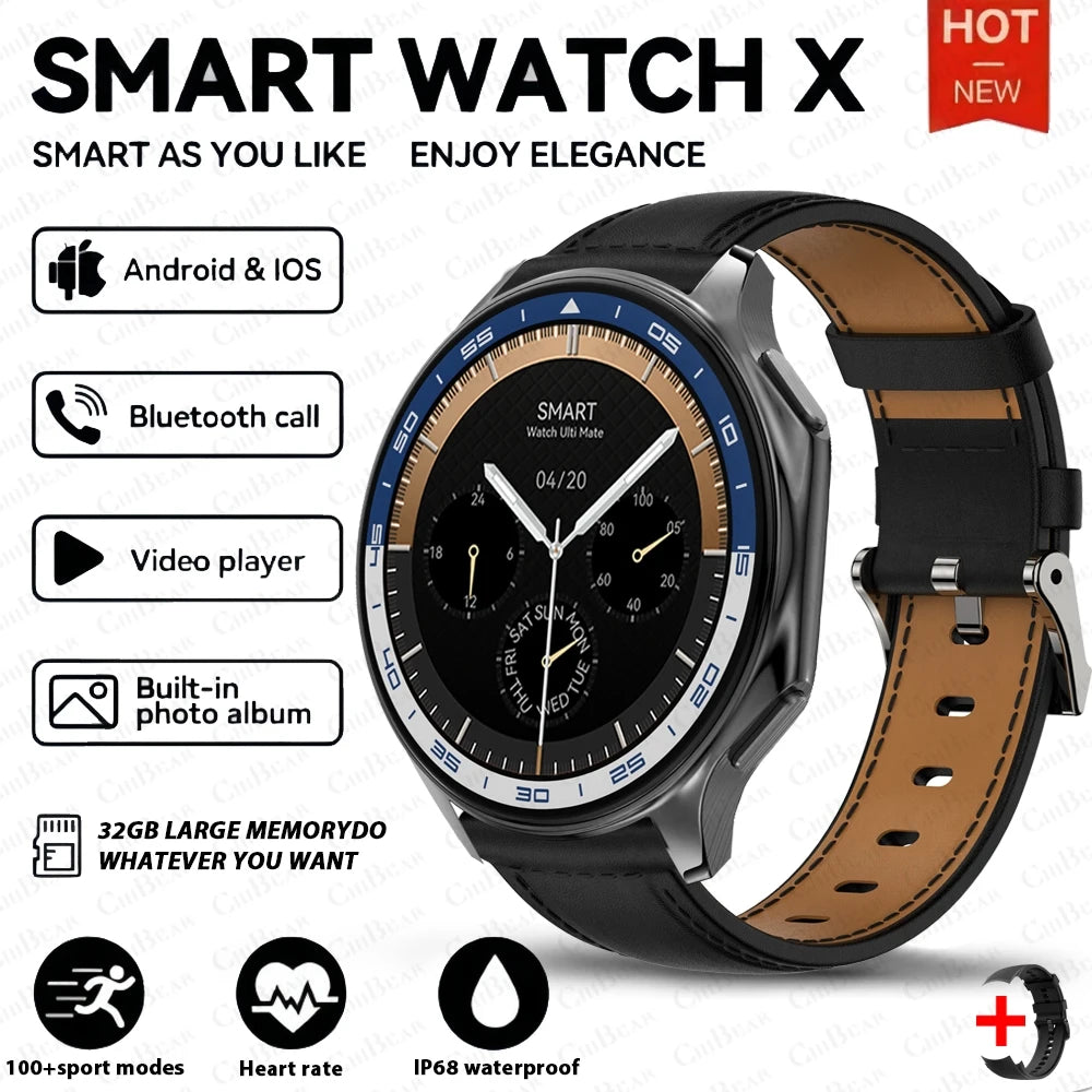 OPPO Watch X AMOLED 32GB Smartwatch Waterproof Men Smart Watch Bluetooth Call Connect Headphones TWS Music 3D UI Mode Video 2024