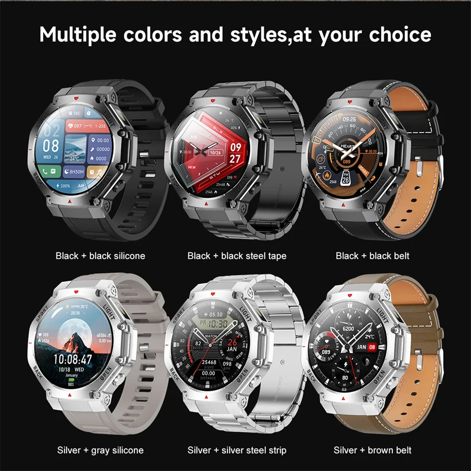 2025 New LED Smart Watch Men's HD AMOLED Bluetooth Call Waterproof Smartwatch Heart Rate Monitoring Women's Health Smart Watches