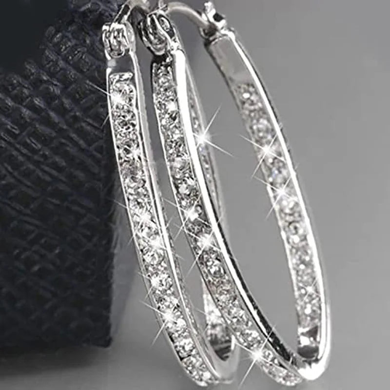 1 Pair Of Simple Large Hoop Earrings With Fashion Temperament, Female Personality Street Match, Banquet Holiday Wear