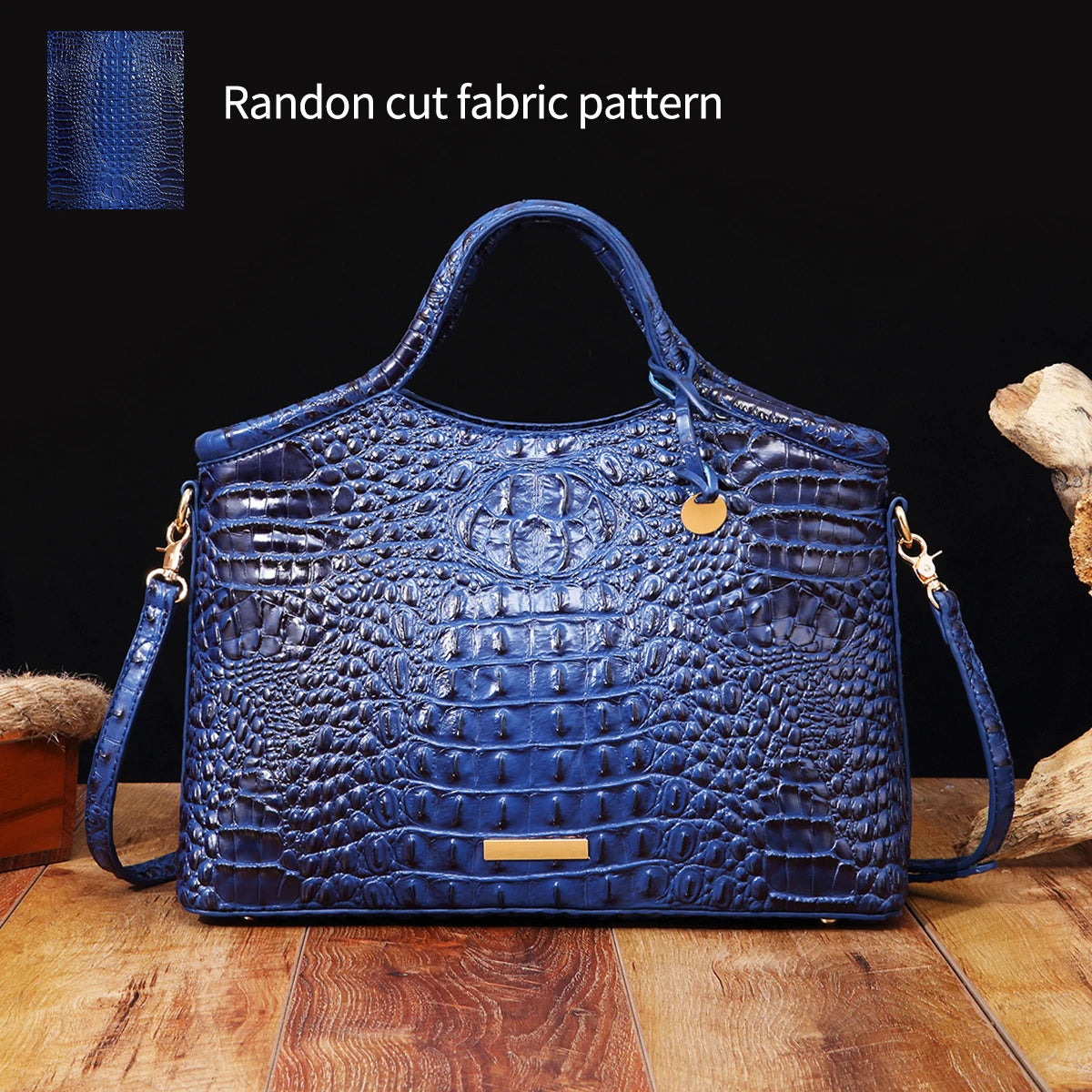 Genuine leather crocodile pattern colorful solid color high-end retro women's handbag