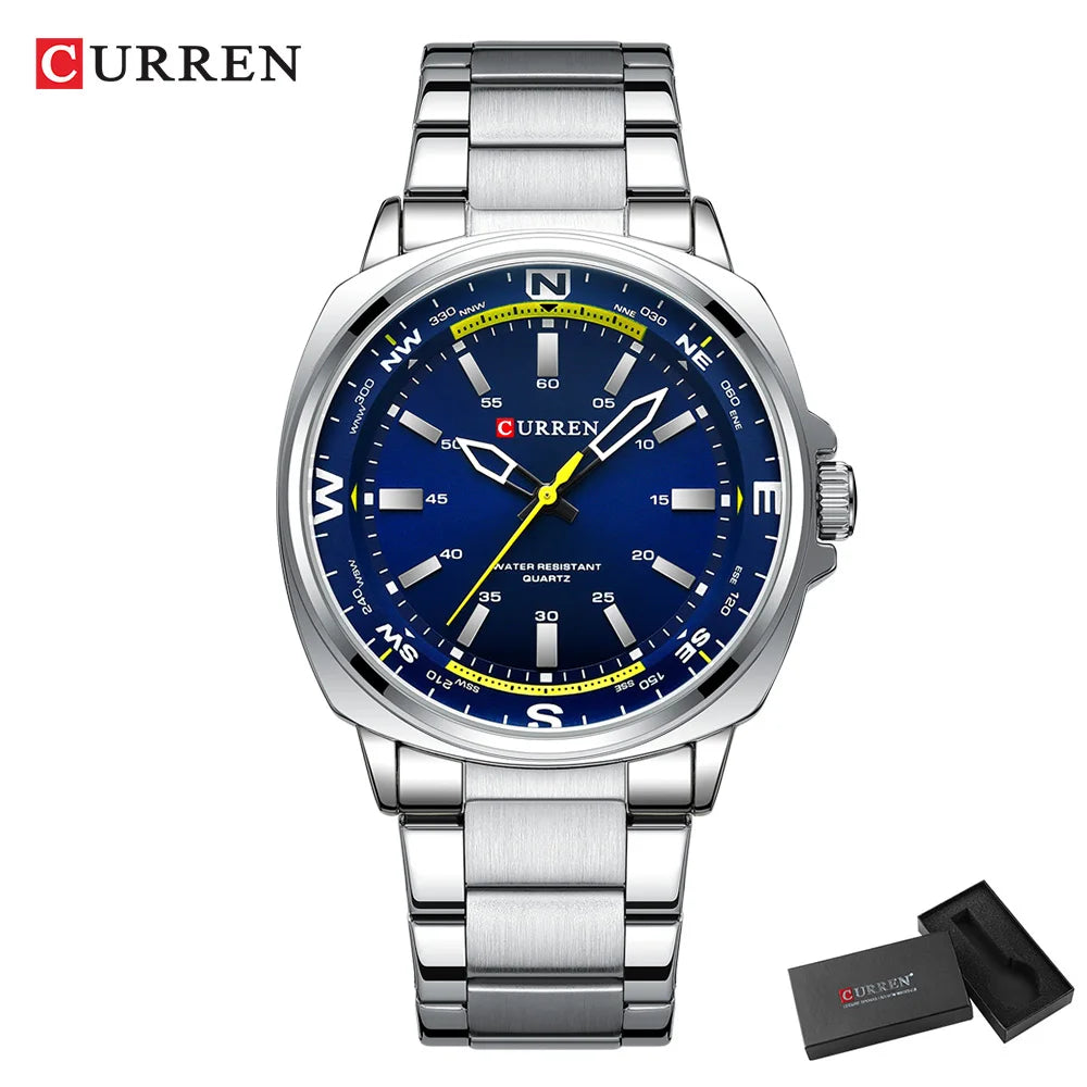 CURREN New Watches for Men Top Brand Luxury Fashion Business Quartz Men’s Wristwatch Stainless Steel Waterproof Sports Clock