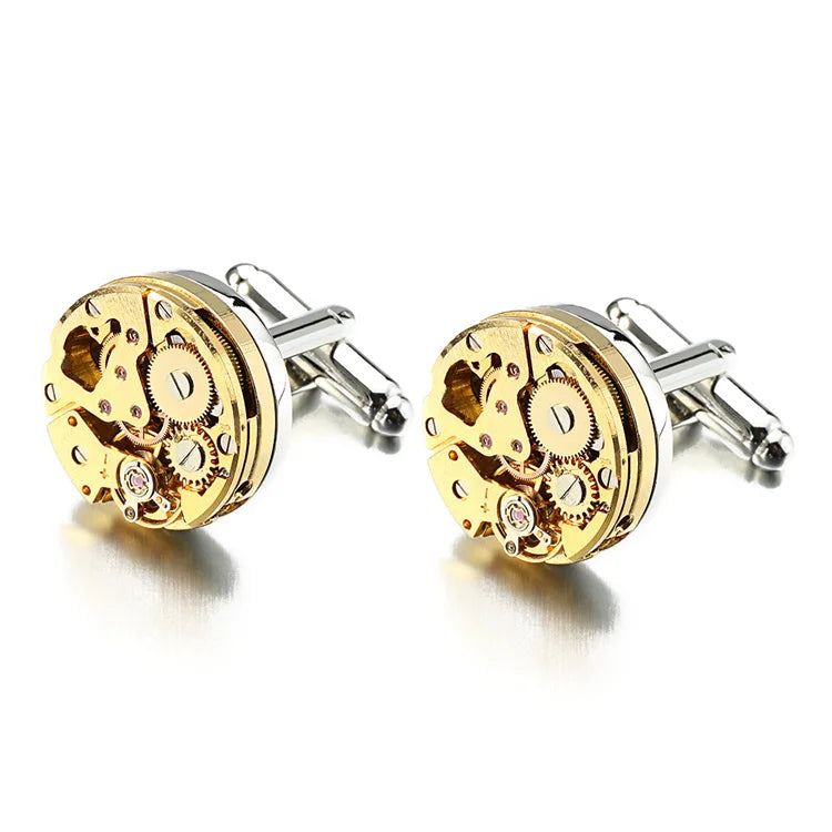 Brand Designer Watch Movement Cufflinks For Mens Business Wedding Shirt Cuff Links Gear Mechanism Functional Cufflink Jewelry