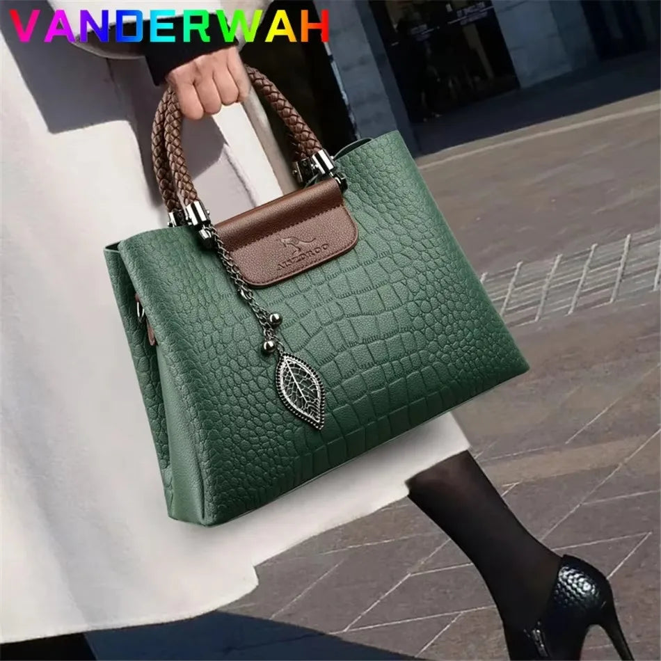 Genuine Soft Leather Handbags for Women Vintage Shoulder Tote Bag Luxury Designer Ladies Large Capacity Purse Bags Sac A Main