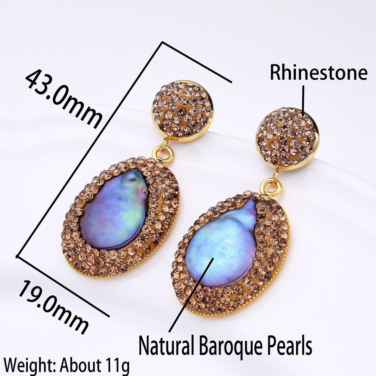 Natural Baroque Pearl Fashion Earrings For Women Bohemia Handmade Rhinestone Earring Stud 2023 New Earrings Party Jewelry Gift