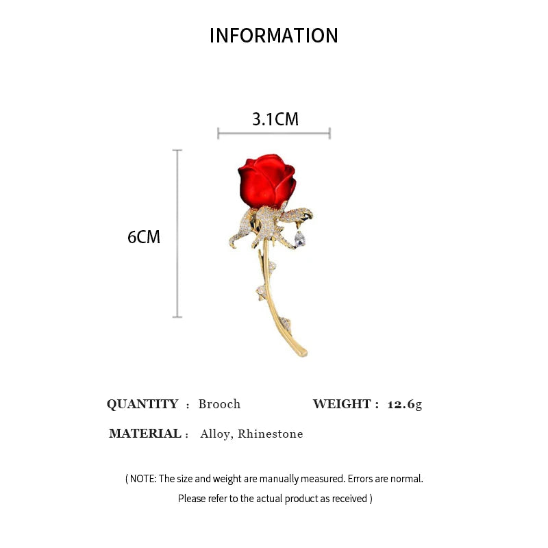 Red Rose Tulip Brooch Pins Ladies Fashion Light Luxury Flower Pin Nice Design Brooches Elegant Dress Suit Badge Accessories