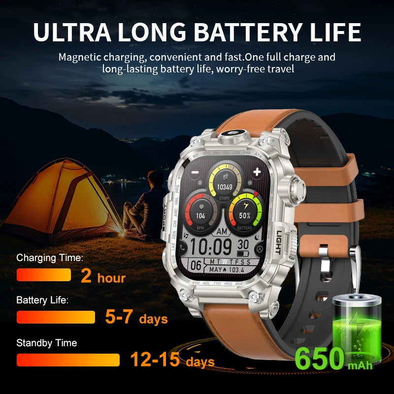 LIGE Smart Watch for Men Military Sports 3ATM Waterproof Watch Smart Heart Rate Monitor Electronic Watches Mens Smartwatch reloj