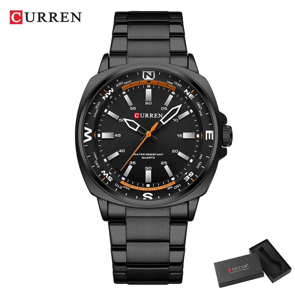 CURREN Brand Quartz Watch For Men Waterproof Sport Military Watches Mens Business Stainless Steel Wristwatch Male Clock