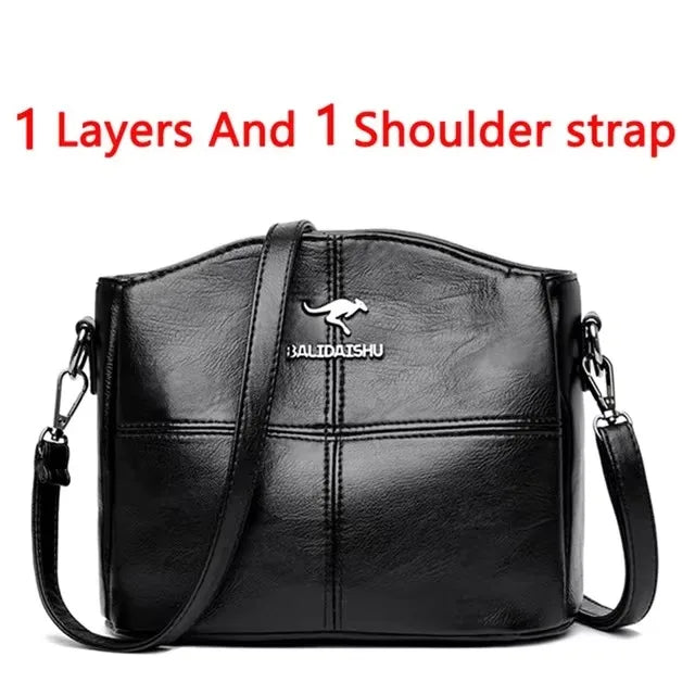 Brand Leather 3 Layers Alligator Crossbody Bag for Women Female Shoulder Messenger Sac Luxury Designer Ladies Handbags