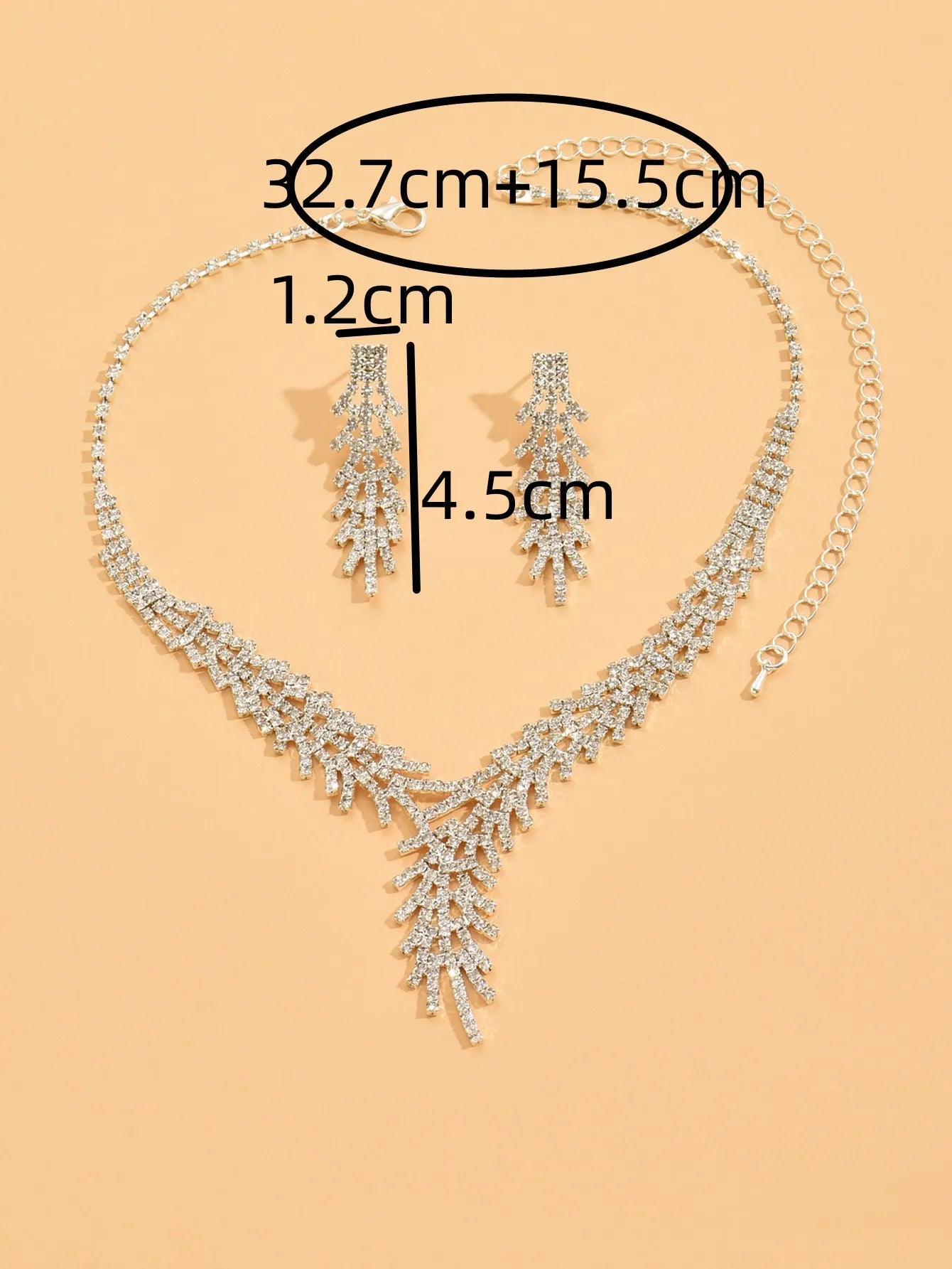 3 Pieces of WOMEN'S Trendy Claw Chain Series Leaf Earrings Necklace Jewelry Set, Wedding Banquet Party Holiday Gifts 1699