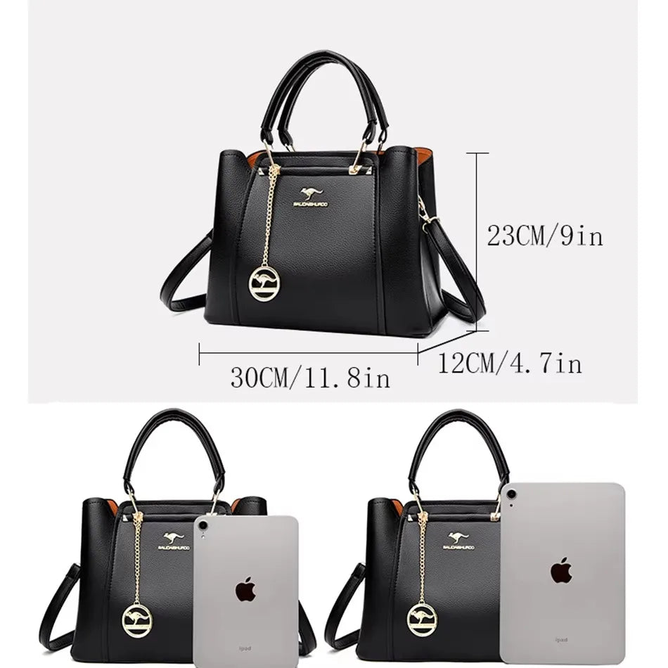 Genuine Soft Leather Handbags for Women Vintage Shoulder Tote Bag Luxury Designer Ladies Large Capacity Purse Bags Sac A Main