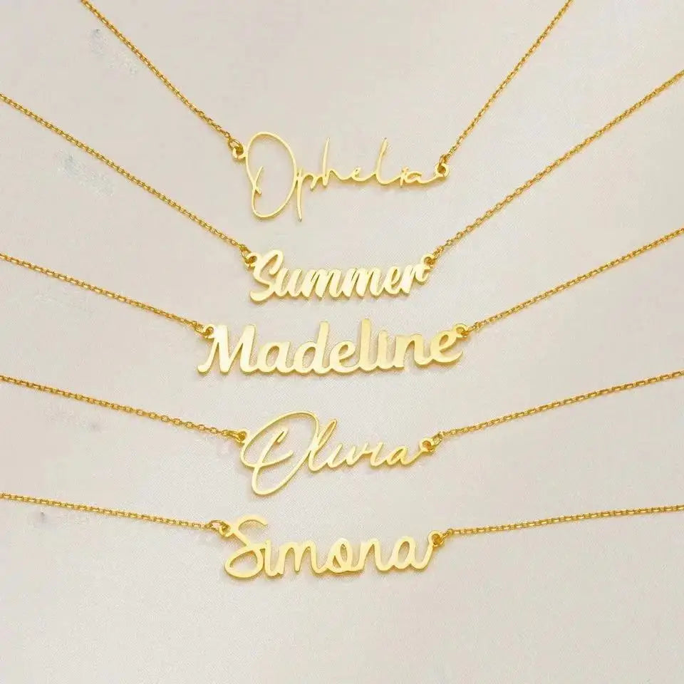 Customized Name Letter Necklace Personalized Stainless Steel Simple Pendant Clavicle Chain Women's Jewelry Valentine's Day Gift