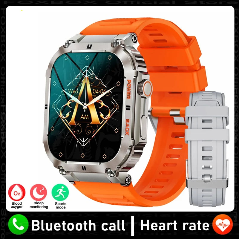 For All Smartphone Connections Bluetooth Call Sports Fitness Bracelet Waterproof Smartwatch Men's Watch Outdoor Rugged Military