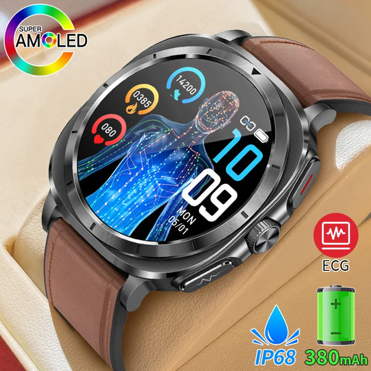 2025 AI Medical Diagnosis Smart Watch Bluetooth Call Blood Sugar Blood Lipid Uric Acid Monitor HRV ECG Smartwatch For Men Women