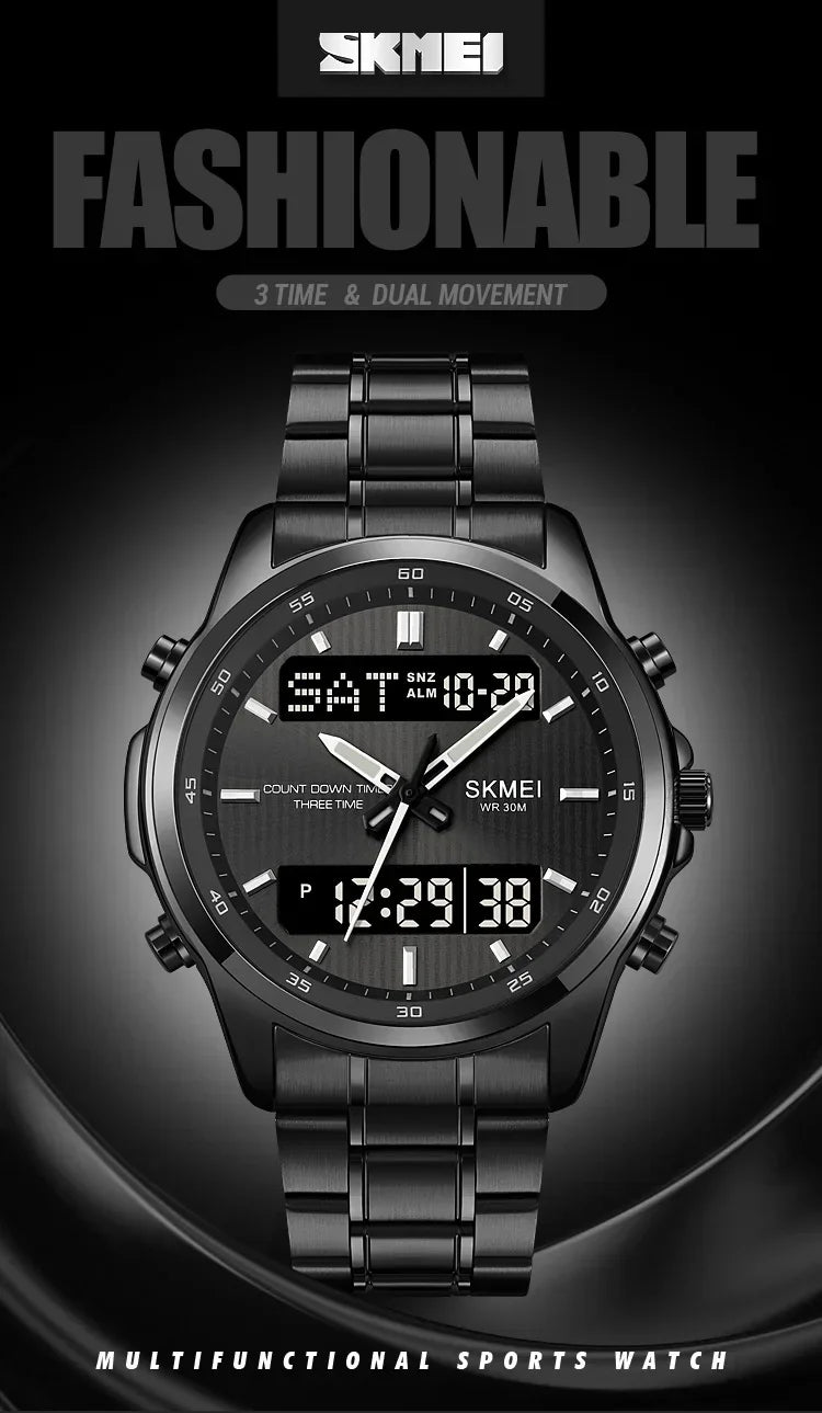 Skmei 2049 Fashion Watches  Men's Watch Backlit Sport Waterproof Alarm Clock 3 Time Countdown Timer Digital Watch