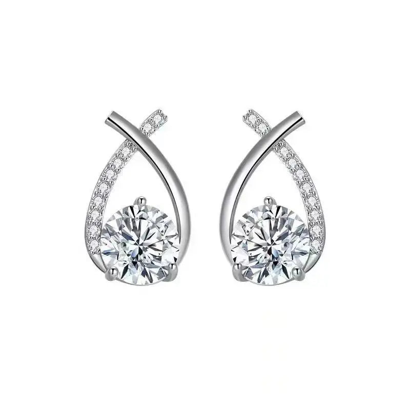 Ladies Jewelry Stylish Design Exquisite Women's Earrings for Gifts Crystal Stud Earrings Elegant Accessories Best Selling Slim