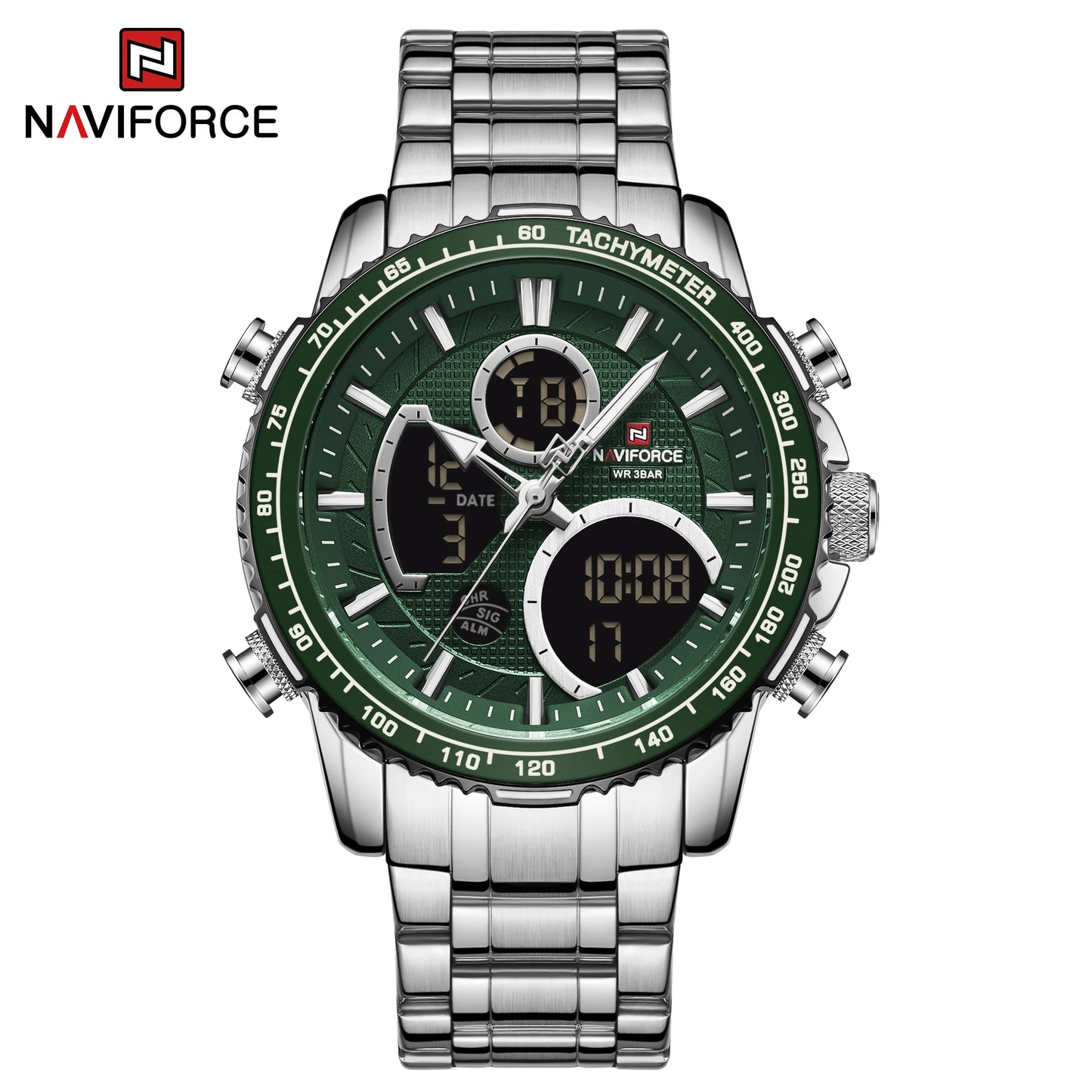 NAVIFORCE Fashion Men Watch Luxury Brand Sport Watch For Men Chronograph Quartz Wristwatch Military Waterproof Steel Band Clock