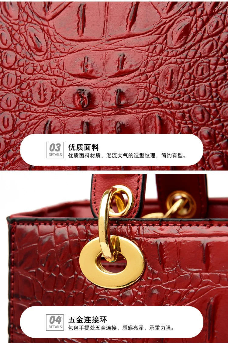 High Quality Luxury Brand Designer Leather Handbags Shoulder Bag For Women Hand Bag Crocodile Totes Purses Ladies Messenger Bags